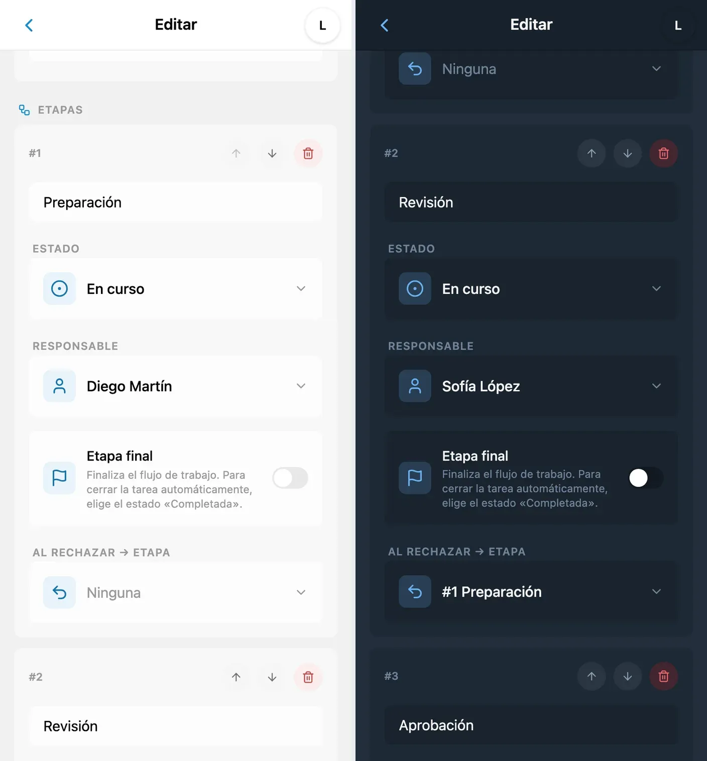 Configuración de un flujo de trabajo en iTasks