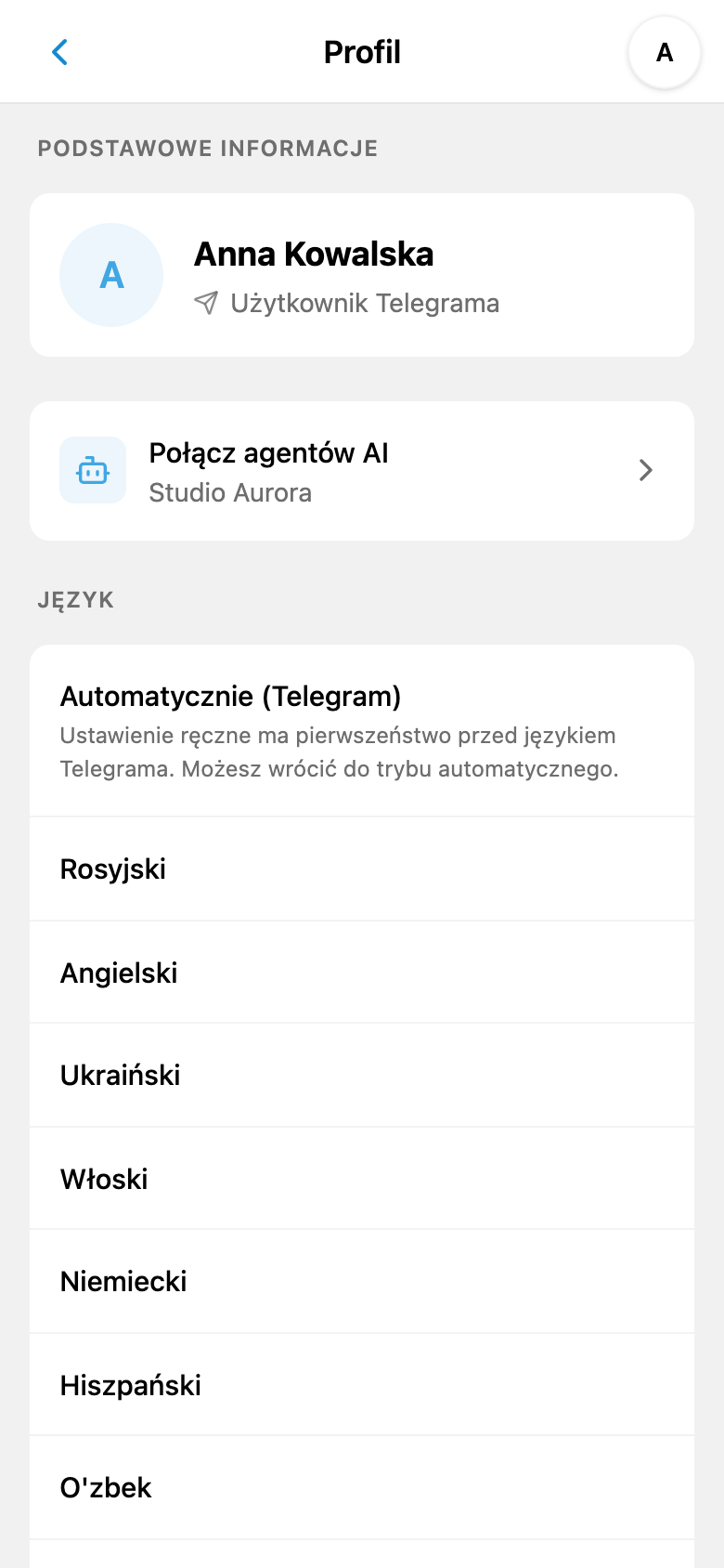 Profil iTasks z opcją łączenia agentów AI
