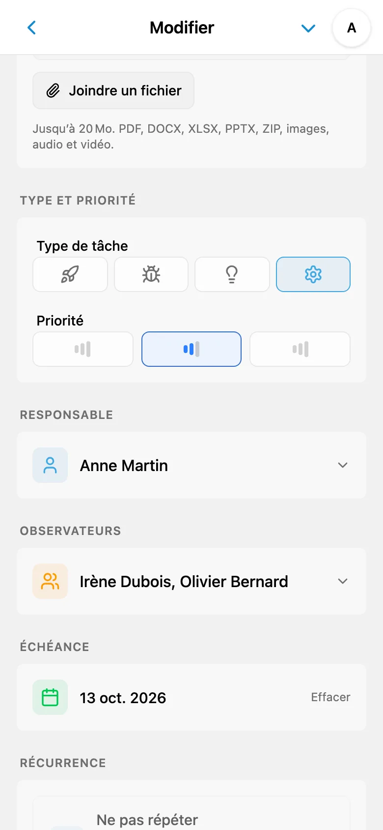 Sélection d’un responsable parmi les membres de l’espace de travail