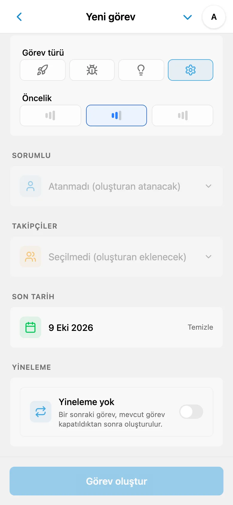Aynı görev formunda tanınan son tarih