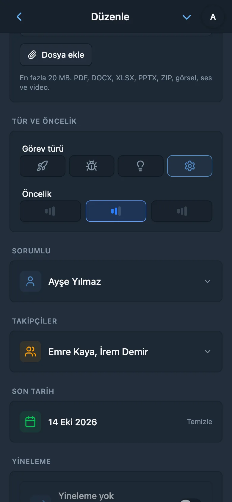 Çalışma alanı üyeleri arasından sorumlu seçimi