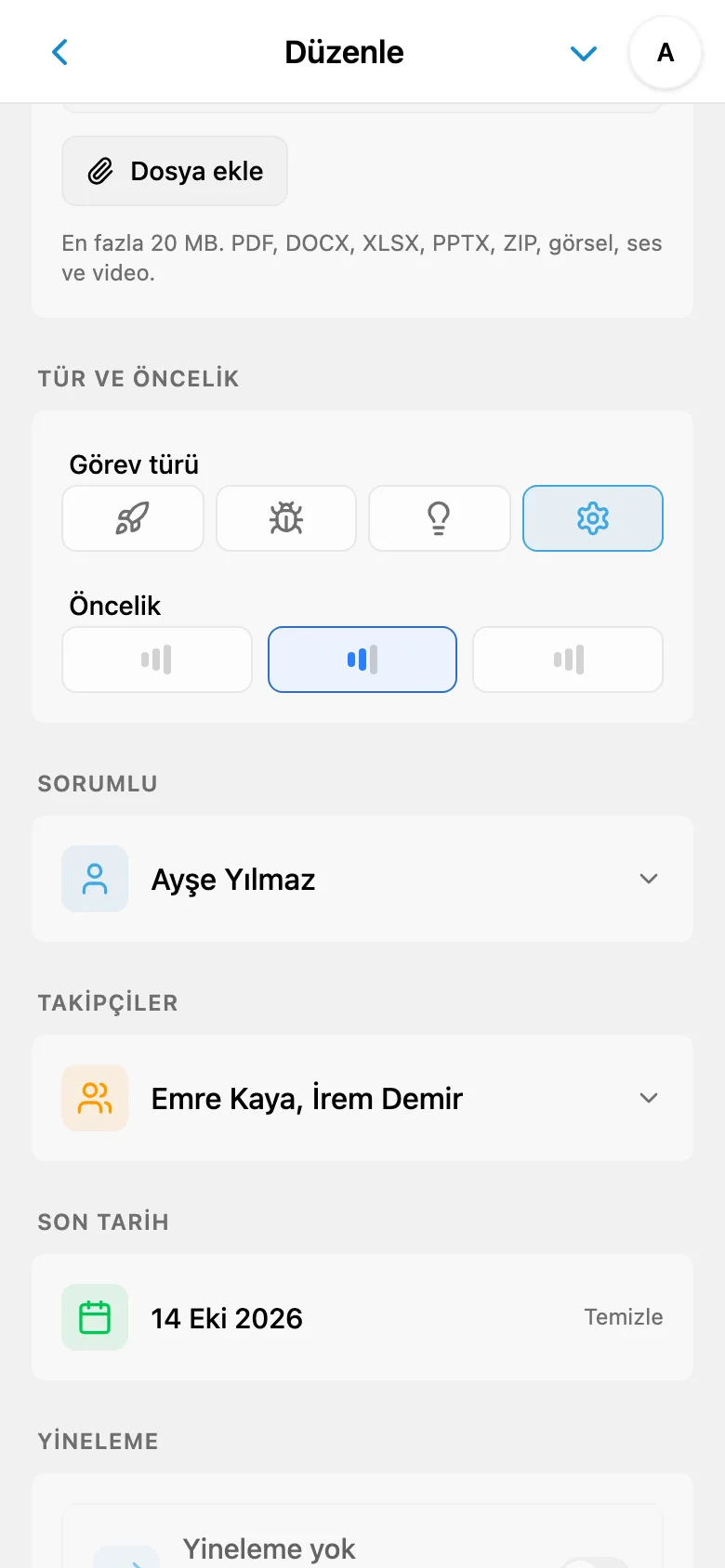 Çalışma alanı üyeleri arasından sorumlu seçimi